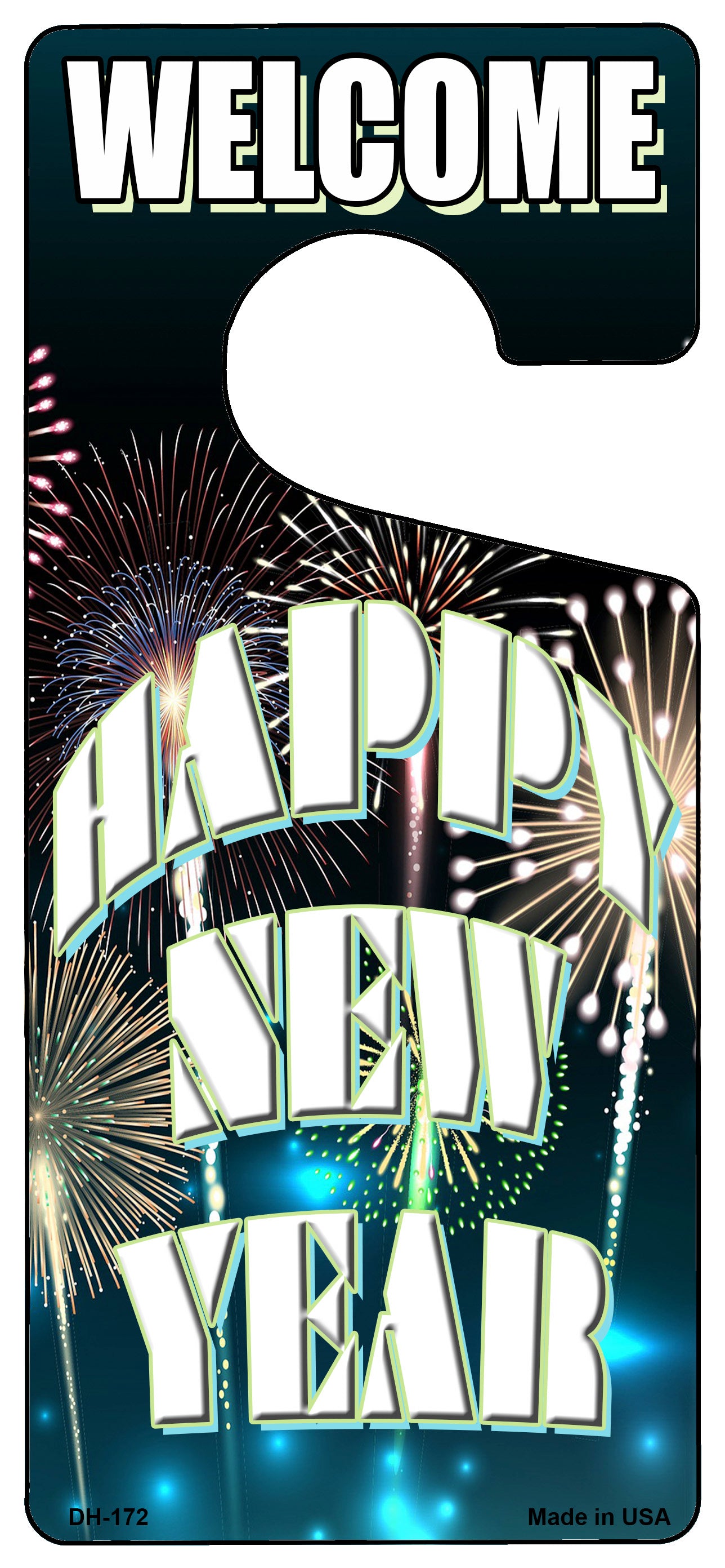 Happy New Year Novelty Metal Door Hanger DH-172