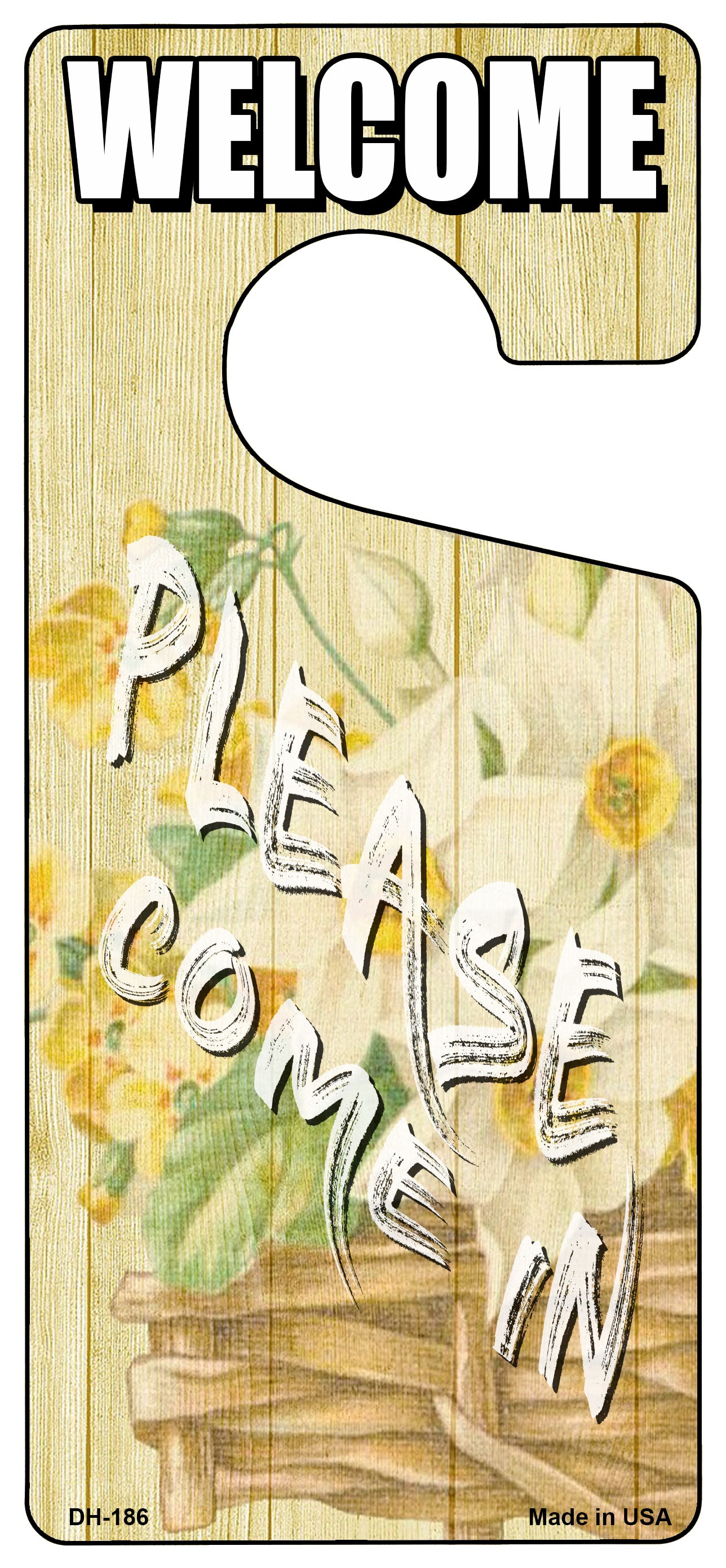 Please Come In Yellow Novelty Metal Door Hanger DH-186