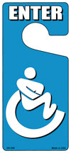 Handicap Bathroom Enter Novelty Metal Door Hanger