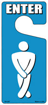 Mens Bathroom Enter Novelty Metal Door Hanger