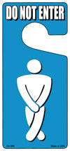Mens Bathroom Do Not Enter Novelty Metal Door Hanger