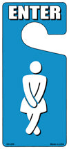 Womens Bathroom Enter Novelty Metal Door Hanger