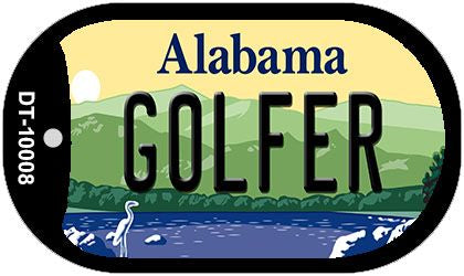Golfer Alabama Novelty Metal Dog Tag Necklace DT-10008