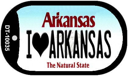 I Love Arkansas Novelty Metal Dog Tag Necklace DT-10035