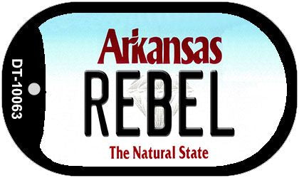 Rebel Arkansas Novelty Metal Dog Tag Necklace DT-10063