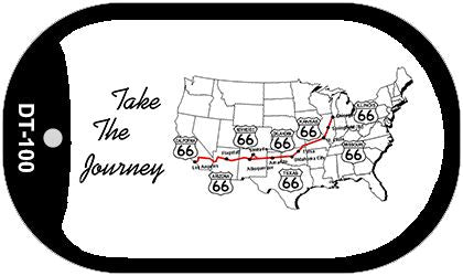 RT 66 Take the Journey Novelty Metal Dog Tag Necklace DT-100