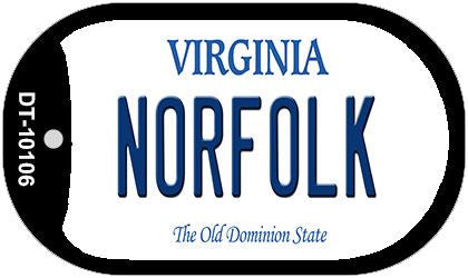 Norfolk Virginia Novelty Metal Dog Tag Necklace DT-10106