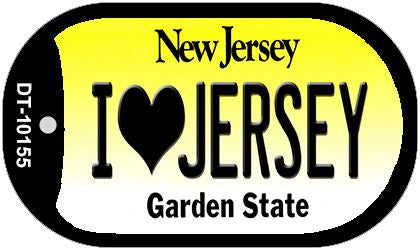 I Love Jersey Novelty Metal Dog Tag Necklace DT-10155