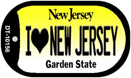 I Love New Jersey Novelty Metal Dog Tag Necklace DT-10156