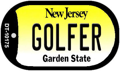 Golfer New Jersey Novelty Metal Dog Tag Necklace DT-10175