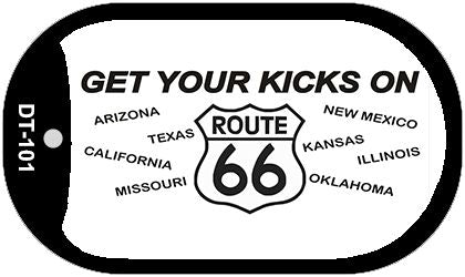 RT 66 Eight States Novelty Metal Dog Tag Necklace DT-101