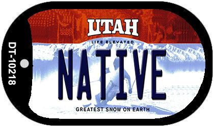 Native Utah Novelty Metal Dog Tag Necklace DT-10218