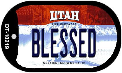 Blessed Utah Novelty Metal Dog Tag Necklace DT-10219