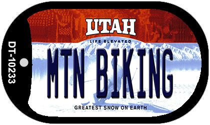 Mtn Biking Utah Novelty Metal Dog Tag Necklace DT-10233
