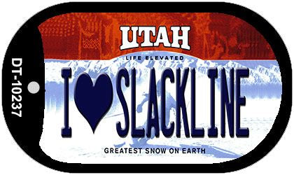 I Love Slackline Utah Novelty Metal Dog Tag Necklace DT-10237