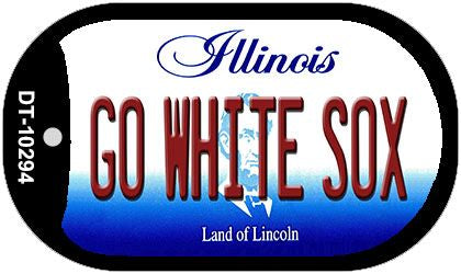 Go White Sox Illinois Novelty Metal Dog Tag Necklace DT-10294