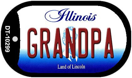 Grandpa Illinois Novelty Metal Dog Tag Necklace DT-10299