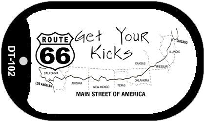 RT 66 Maps Novelty Metal Dog Tag Necklace DT-102