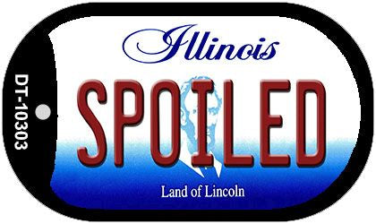 Spoiled Illinois Novelty Metal Dog Tag Necklace DT-10303