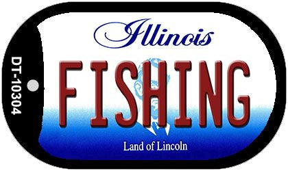 Fishing Illinois Novelty Metal Dog Tag Necklace DT-10304