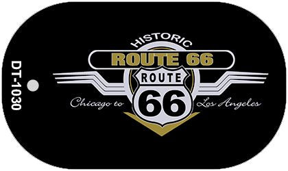 RT 66 Wing Novelty Metal Dog Tag Necklace DT-1030