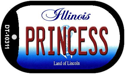 Princess Illinois Novelty Metal Dog Tag Necklace DT-10311