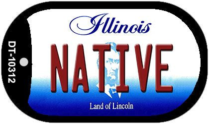 Native Illinois Novelty Metal Dog Tag Necklace DT-10312