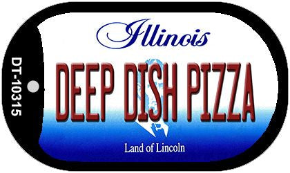 Deep Dish Pizza Illinois Novelty Metal Dog Tag Necklace DT-10315