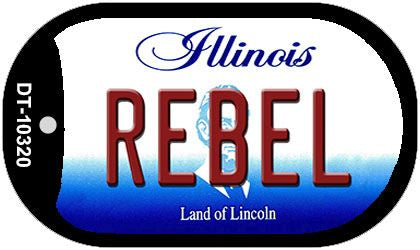 Rebel Illinois Novelty Metal Dog Tag Necklace DT-10320
