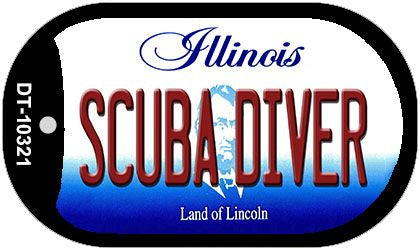 Scuba Diver Illinois Novelty Metal Dog Tag Necklace DT-10321