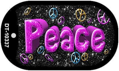 Peace Novelty Metal Dog Tag Necklace DT-10337