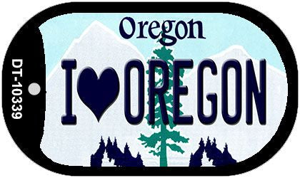 I Love Oregon Novelty Metal Dog Tag Necklace DT-10339