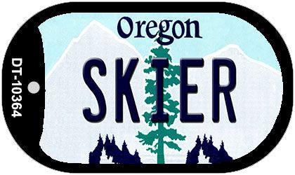 Skier Oregon Novelty Metal Dog Tag Necklace DT-10364