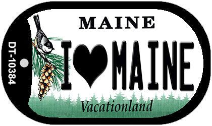 I Love Maine Novelty Metal Dog Tag Necklace DT-10384