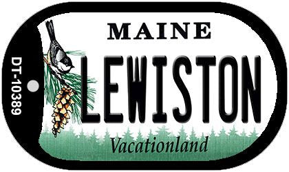 Lewiston Maine Novelty Metal Dog Tag Necklace DT-10389