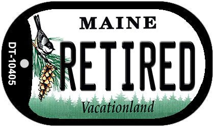 Retired Maine Novelty Metal Dog Tag Necklace DT-10405