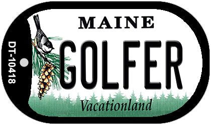 Golfer Maine Novelty Metal Dog Tag Necklace DT-10418