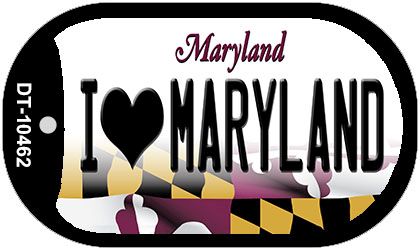 I Love Maryland Novelty Metal Dog Tag Necklace DT-10462