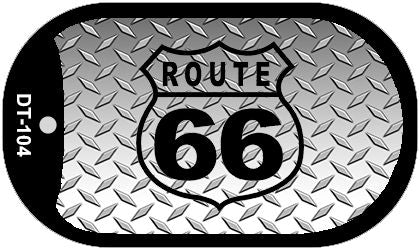 RT 66 Diamond Novelty Metal Dog Tag Necklace DT-104