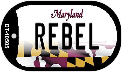 Rebel Maryland Novelty Metal Dog Tag Necklace DT-10505