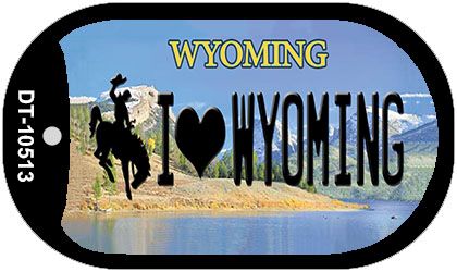 I Love Wyoming Novelty Metal Dog Tag Necklace DT-10513