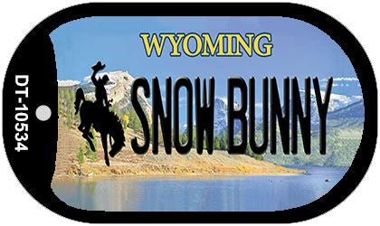 Snow Bunny Wyoming Novelty Metal Dog Tag Necklace DT-10534