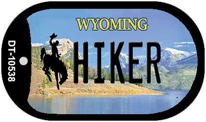 Hiker Wyoming Novelty Metal Dog Tag Necklace DT-10538
