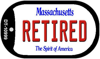 Retired Massachusetts Novelty Metal Dog Tag Necklace DT-10999