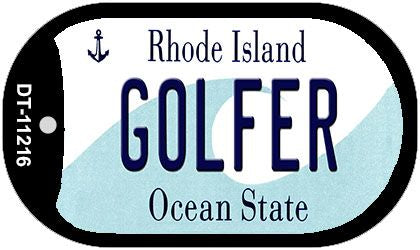 Golfer Rhode Island Novelty Metal Dog Tag Necklace DT-11216