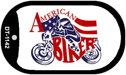 American Biker Metal Novelty Dog Tag Necklace