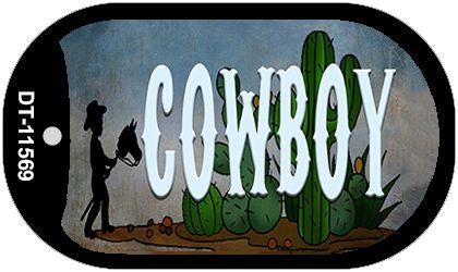 Cowboy Novelty Metal Dog Tag Necklace DT-11569