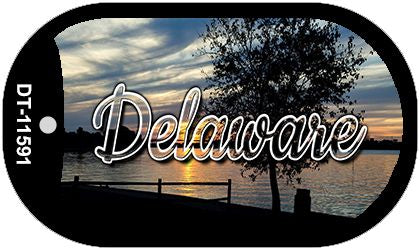 Delaware River Sunset Novelty Metal Dog Tag Necklace DT-11591