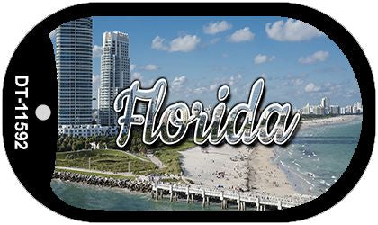 Florida White Sand Beach Novelty Metal Dog Tag Necklace DT-11592