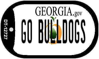 Go Bulldogs Novelty Metal Dog Tag Necklace DT-12727